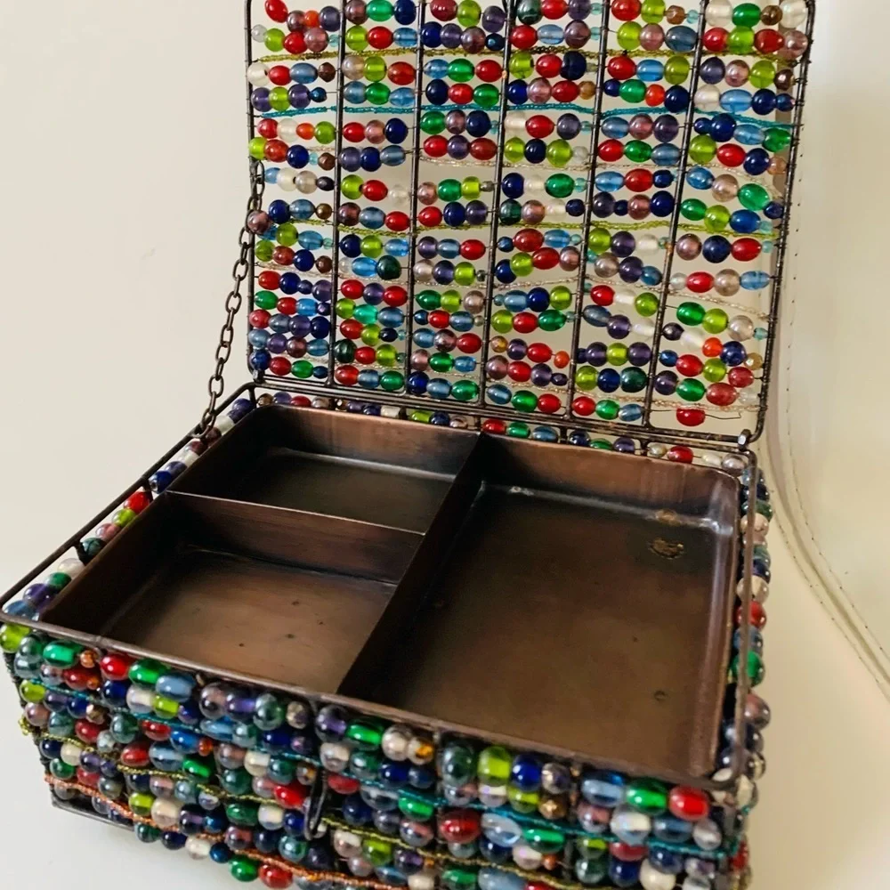 Handcrafted beaded jewelry box